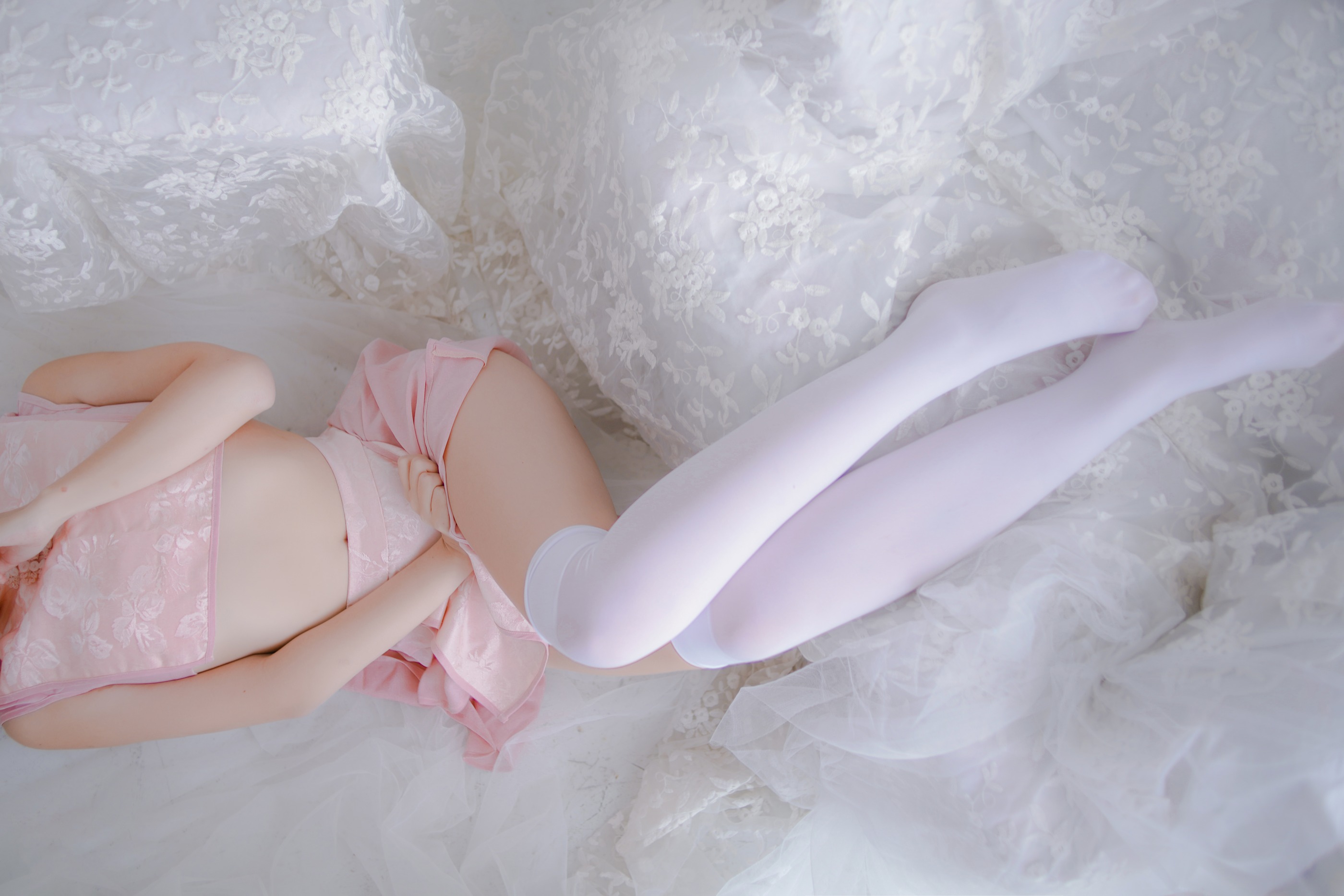图片[1]-二佐Nisa – NO.015 二佐 粉旗袍和黑三本 [40P]-XikXak